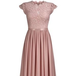 Formal long floral lace dress